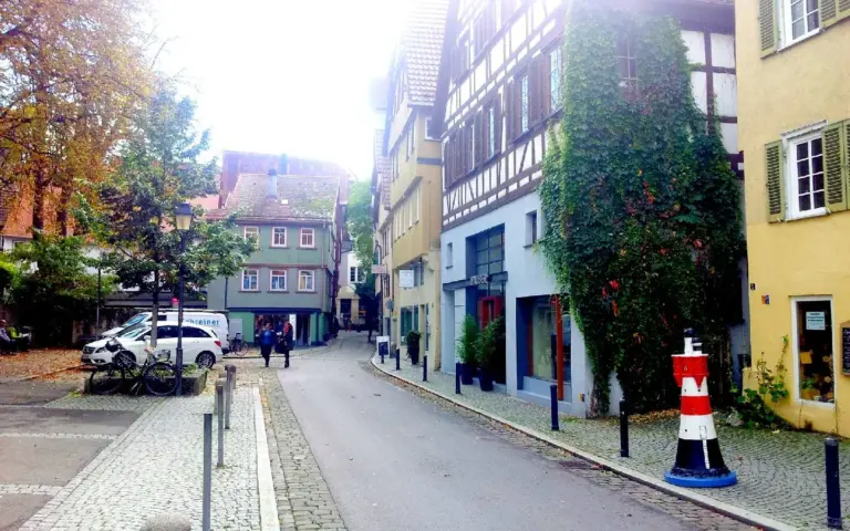 Historische Bebauung und Straßenraum in Tübingen